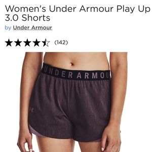EUC Women's Under Armour Play Up
3.0 Shorts- Black Misty Purple